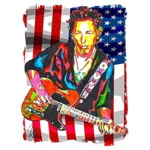 Bruce Springsteen The Boss Singer Guitar Rock Music Print Poster Wall Art 18x24